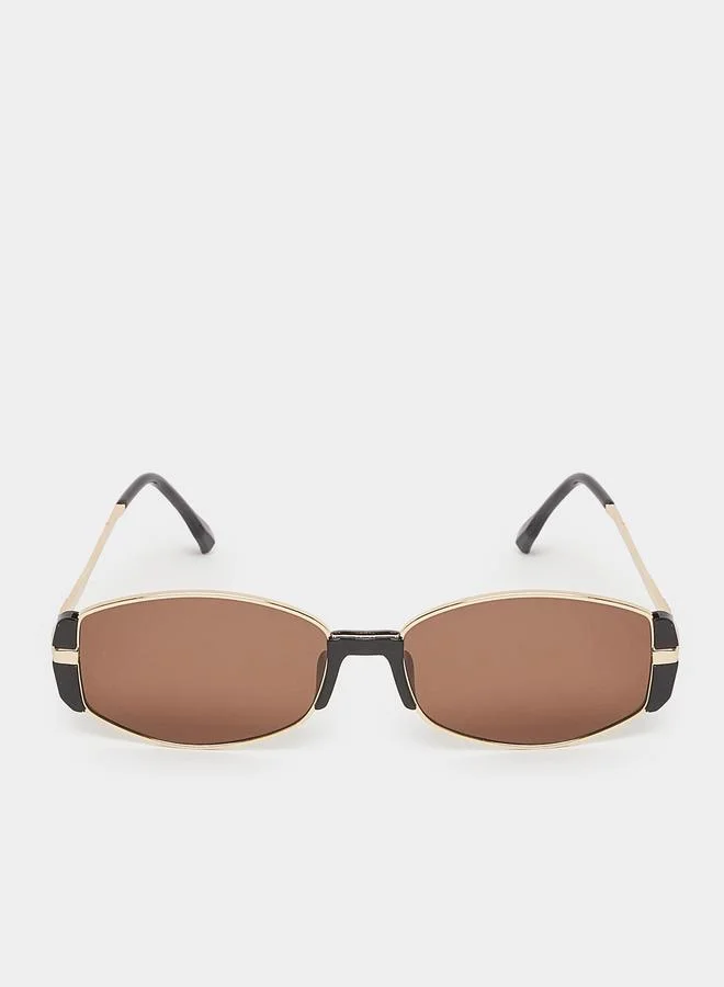 Styli Tan Oval Sunglasses